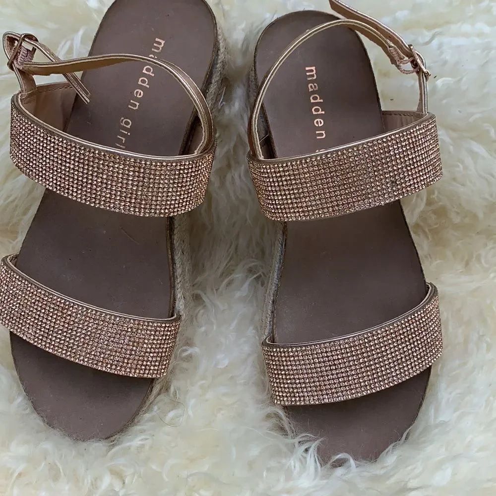 Madden girl rhinestone platform espadrille sandals